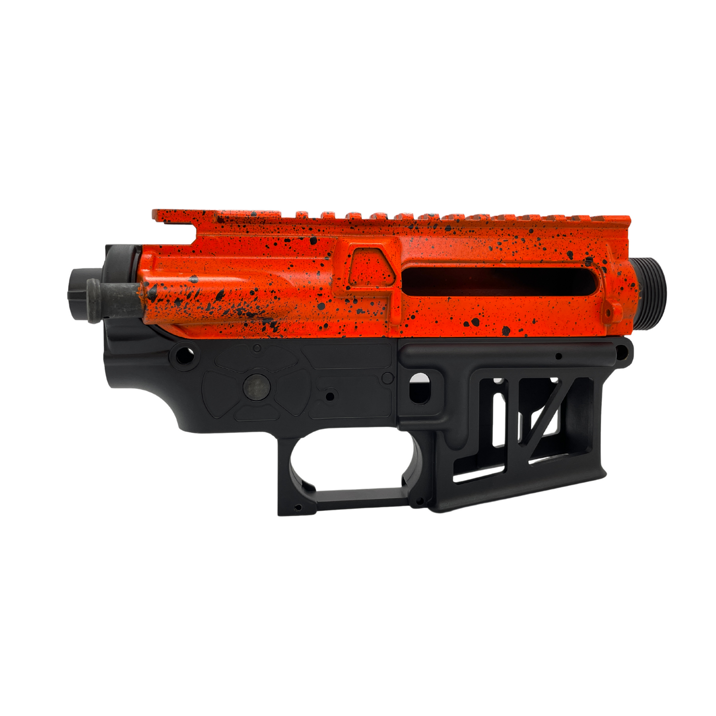Kundenspezifischer CNC-V2-Empfänger aus orangefarbener Splat-Legierung für Gel Blaster