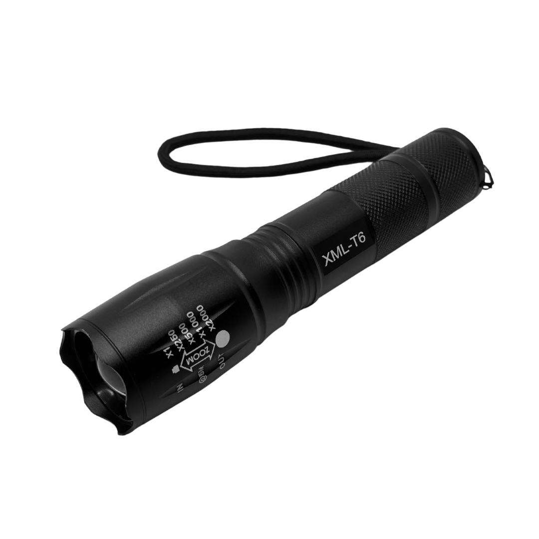 Taktische, verstellbare LED-Flutlicht-Taschenlampe aus Aluminium