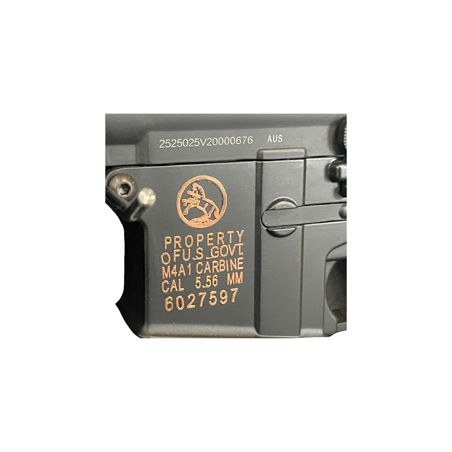 M4 US-Empfängeraufkleber aus Metall in Gold