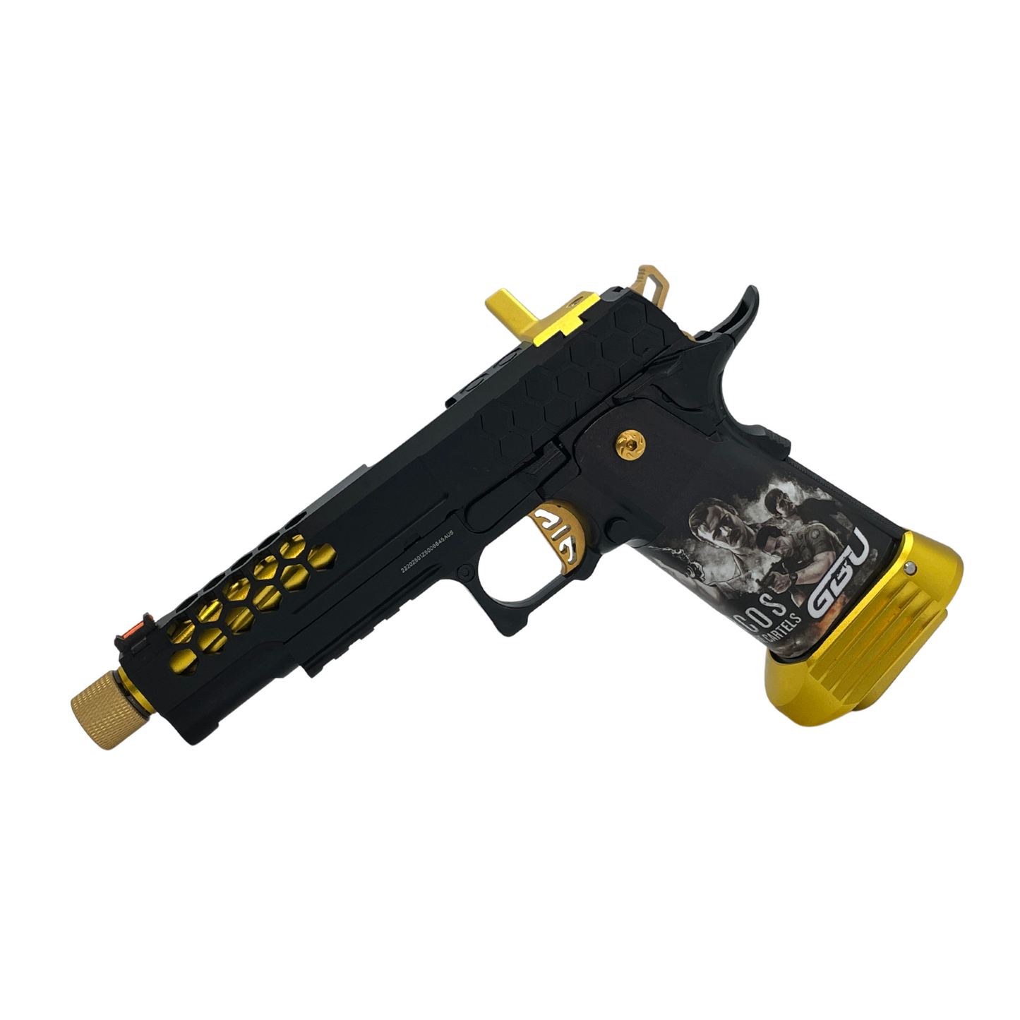 Kundenspezifische „Gold Cartel“ G/E Hi-Capa Gaspistole – Gel Blaster