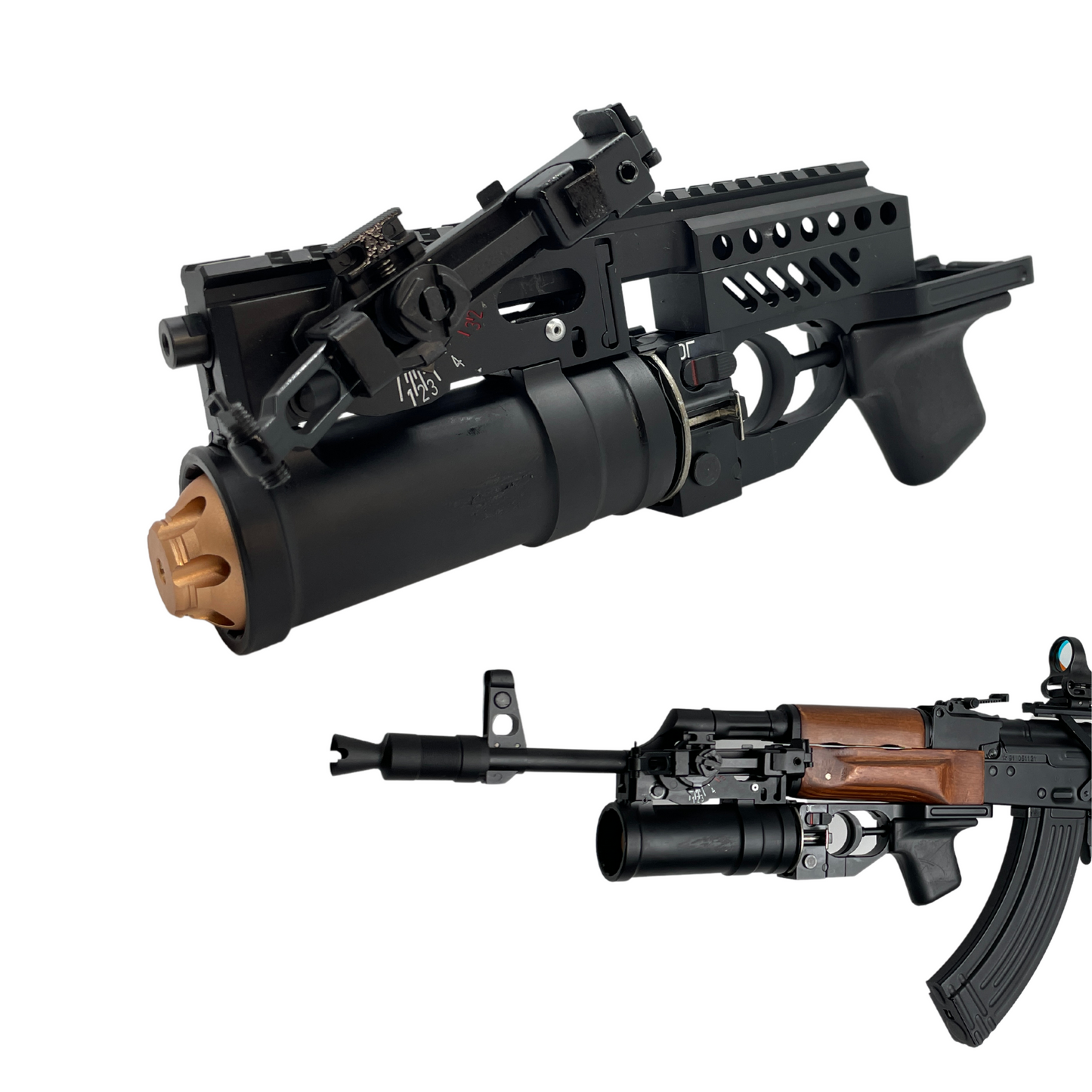 Haubitzen Green Gas Metal Under Barrel AK47 Granatwerfer