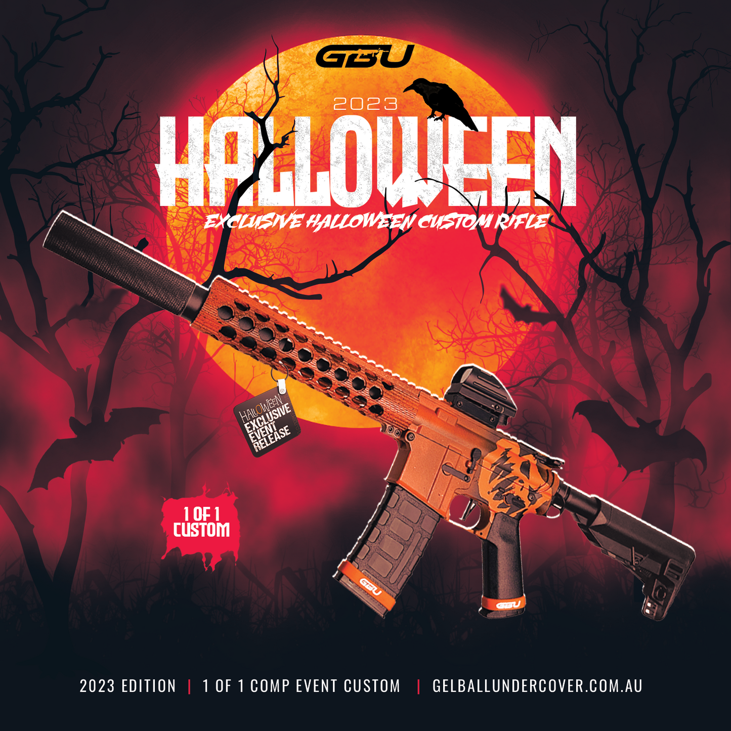„Halloween 2023 Exclusive“ 1 von 1 Comp Stage 3 GBG Custom – Gel Blaster