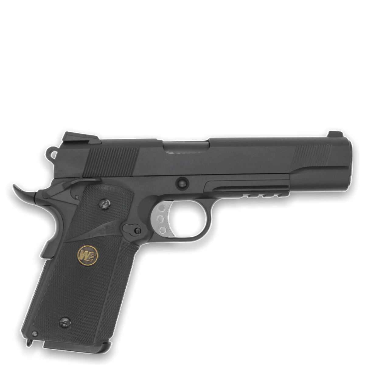 „CQB Master“ WE Tech 1911 MEU Gelsoft Gas Blowback Pistole – Schwarz + Schienenversion