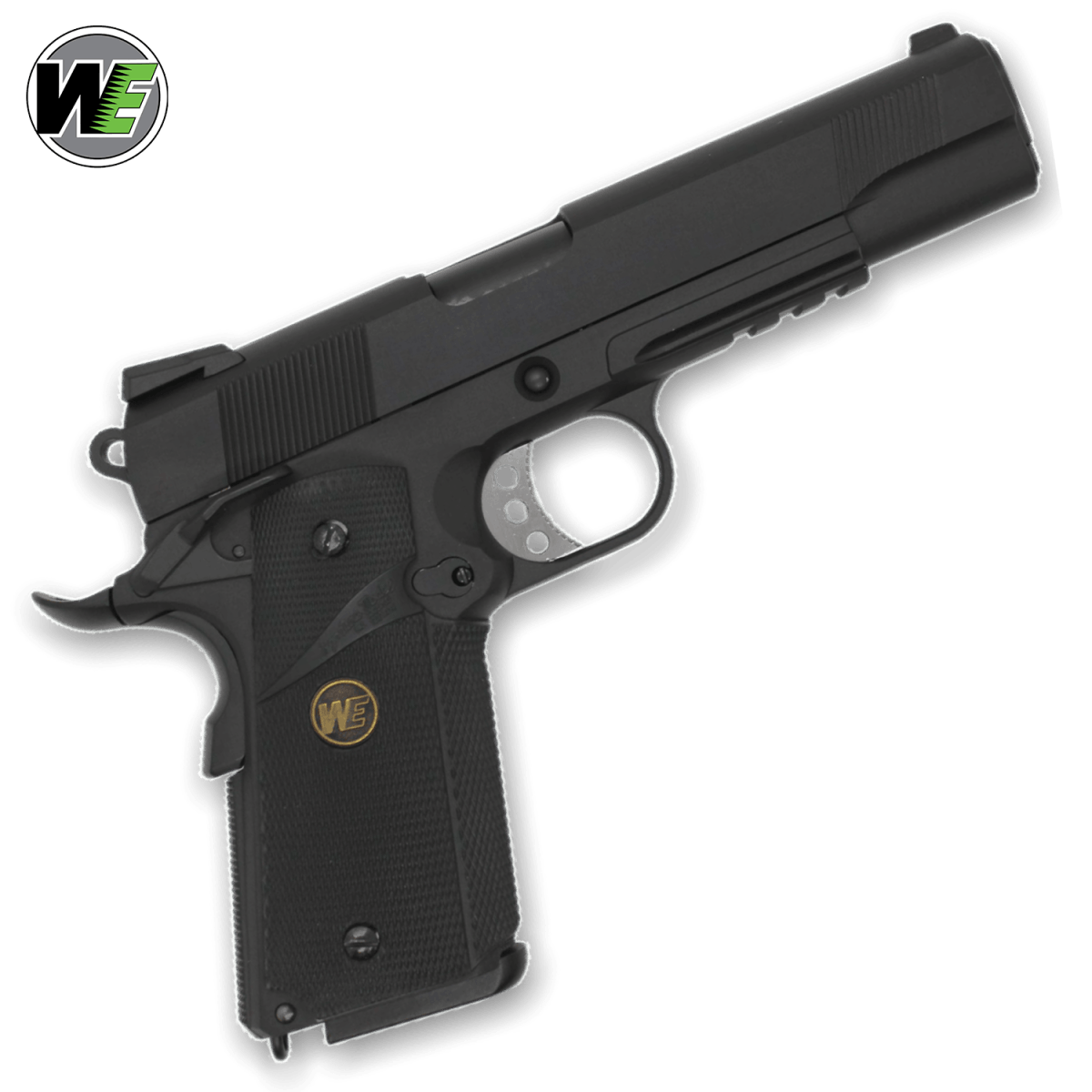 „CQB Master“ WE Tech 1911 MEU Gelsoft Gas Blowback Pistole – Schwarz + Schienenversion