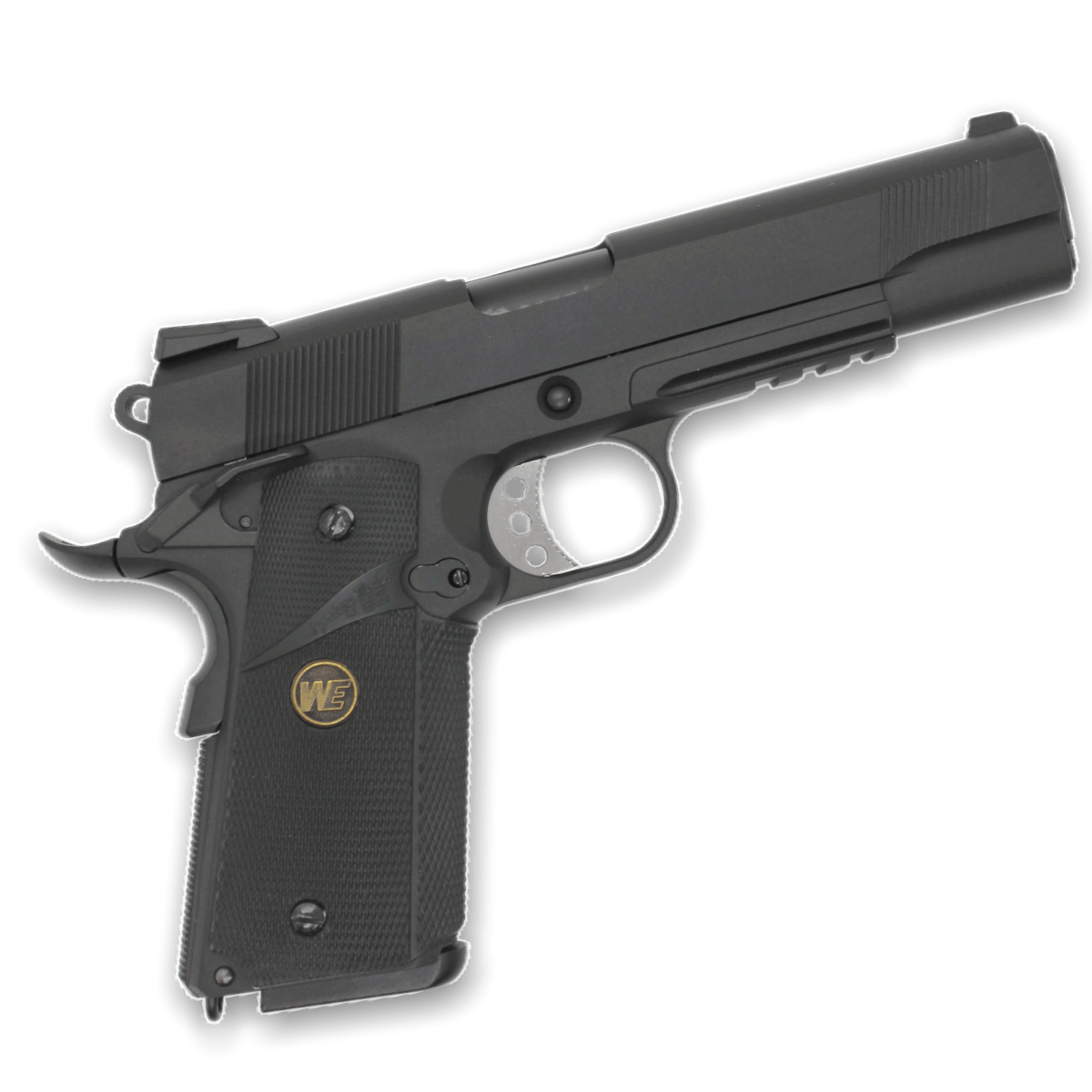 „CQB Master“ WE Tech 1911 MEU Gelsoft Gas Blowback Pistole – Schwarz + Schienenversion