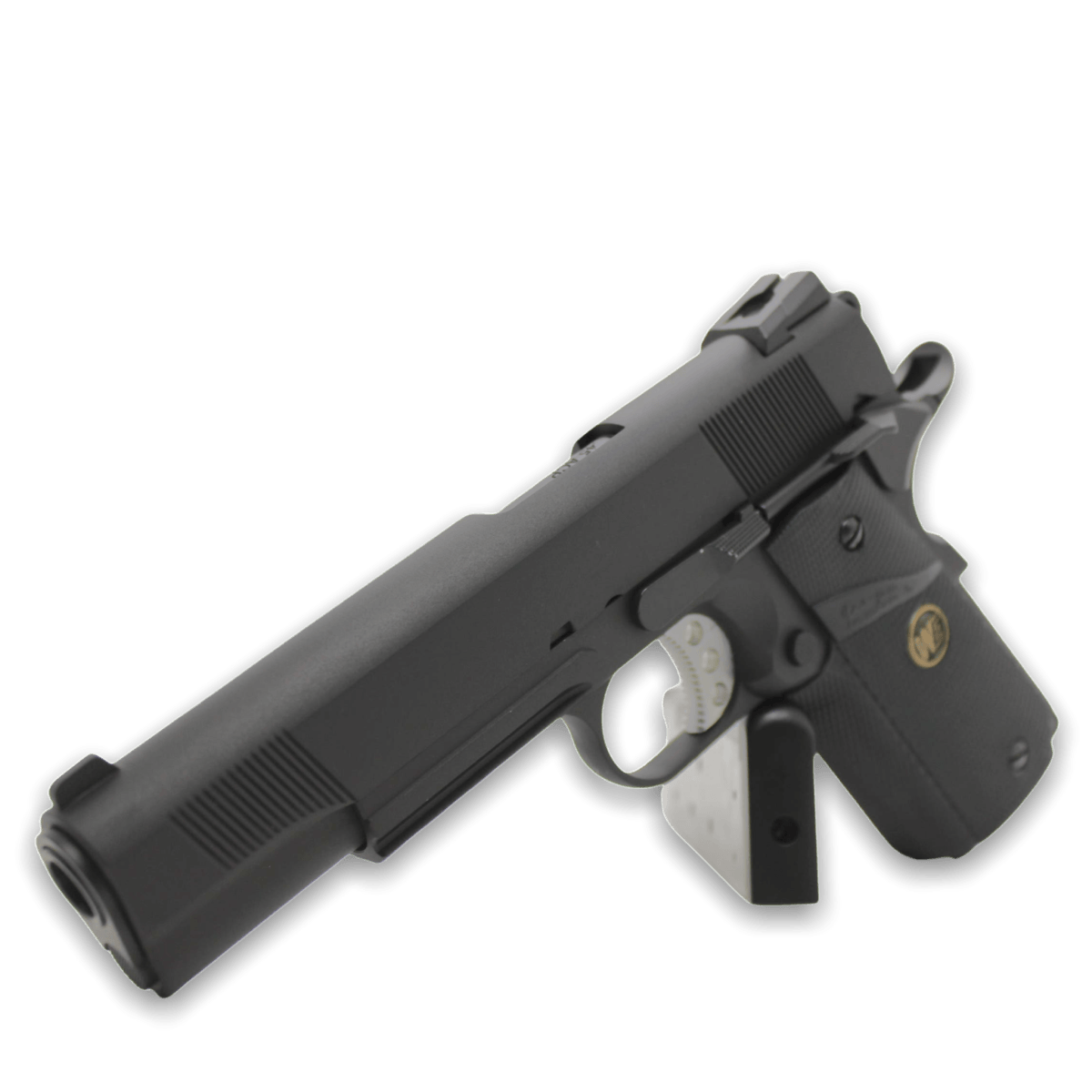 „CQB Master“ WE Tech 1911 MEU Gelsoft Gas Blowback Pistole – Schwarz + Schienenversion