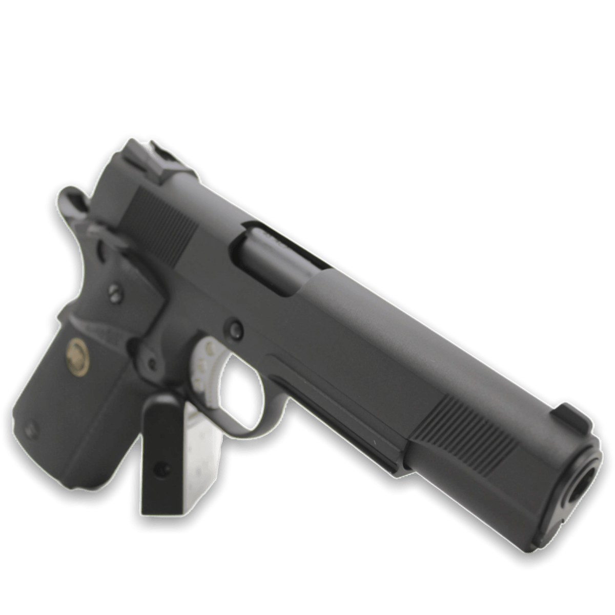 „CQB Master“ WE Tech 1911 MEU Gelsoft Gas Blowback Pistole – Schwarz + Schienenversion