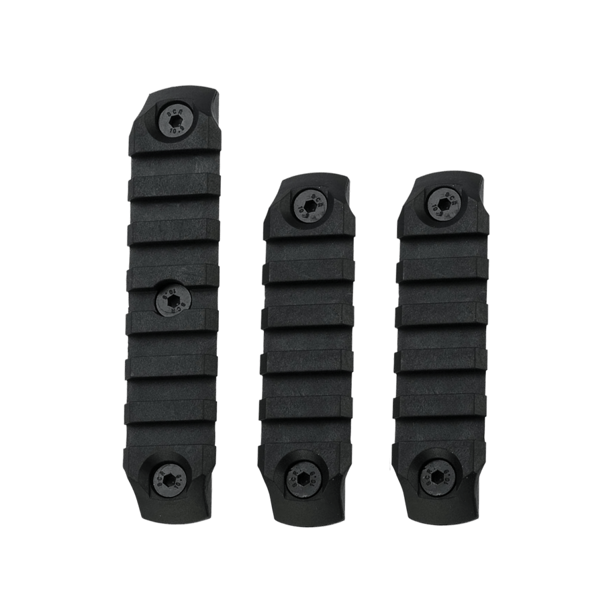 DYTAC Keymod Polymerschiene – Schwarz (2 x 5 Steckplätze – 1 x 7 Steckplätze)