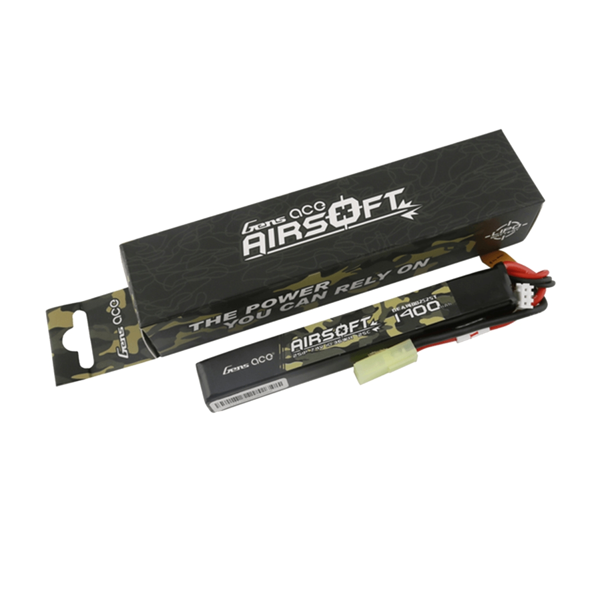 Gens Ace 25C 1400 mAh 2S1P 7,4 V Akku mit Tamiya-Stecker und Deans-Adapter