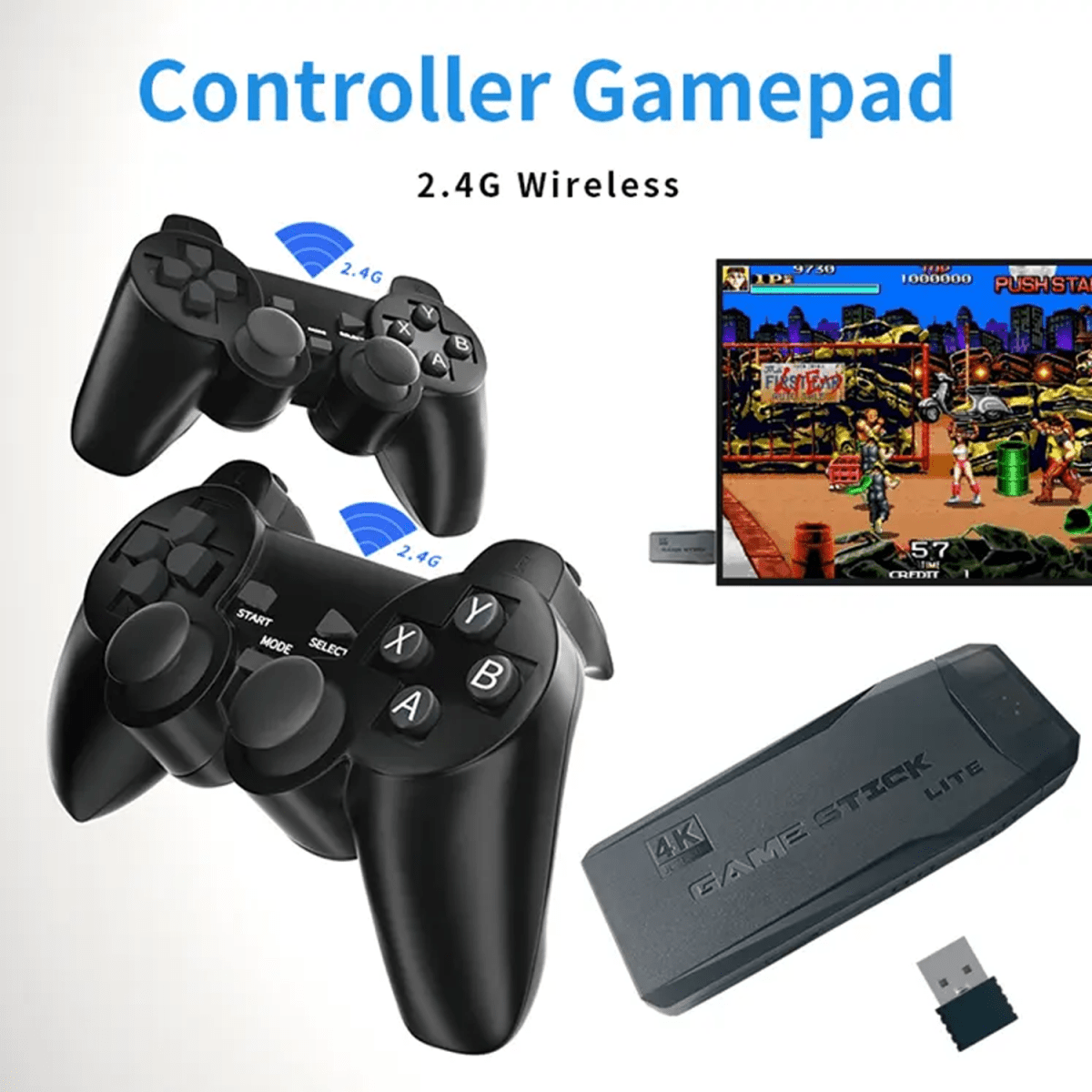 Mini Retro Konsole 64GB Drahtlose Videospielkonsolen 4K HD M8 Game Stick Lite Mit Gamepad Integrierte 20000 + spiele Für PS1/SFC/FC