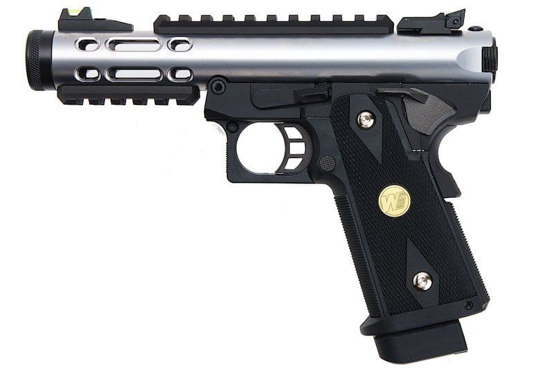 WE Galaxy Hi-Capa 5.1 Typ A GBB-Pistole – silberner Slide-K-Rahmen