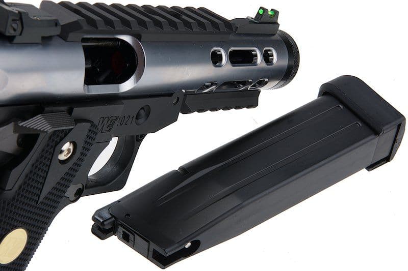WE Galaxy Hi-Capa 5.1 Typ A GBB-Pistole – silberner Slide-K-Rahmen