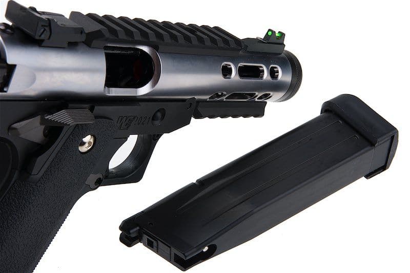 WE Galaxy Hi-Capa 5.1 Typ A GBB-Pistole – silberner Slide-R-Rahmen