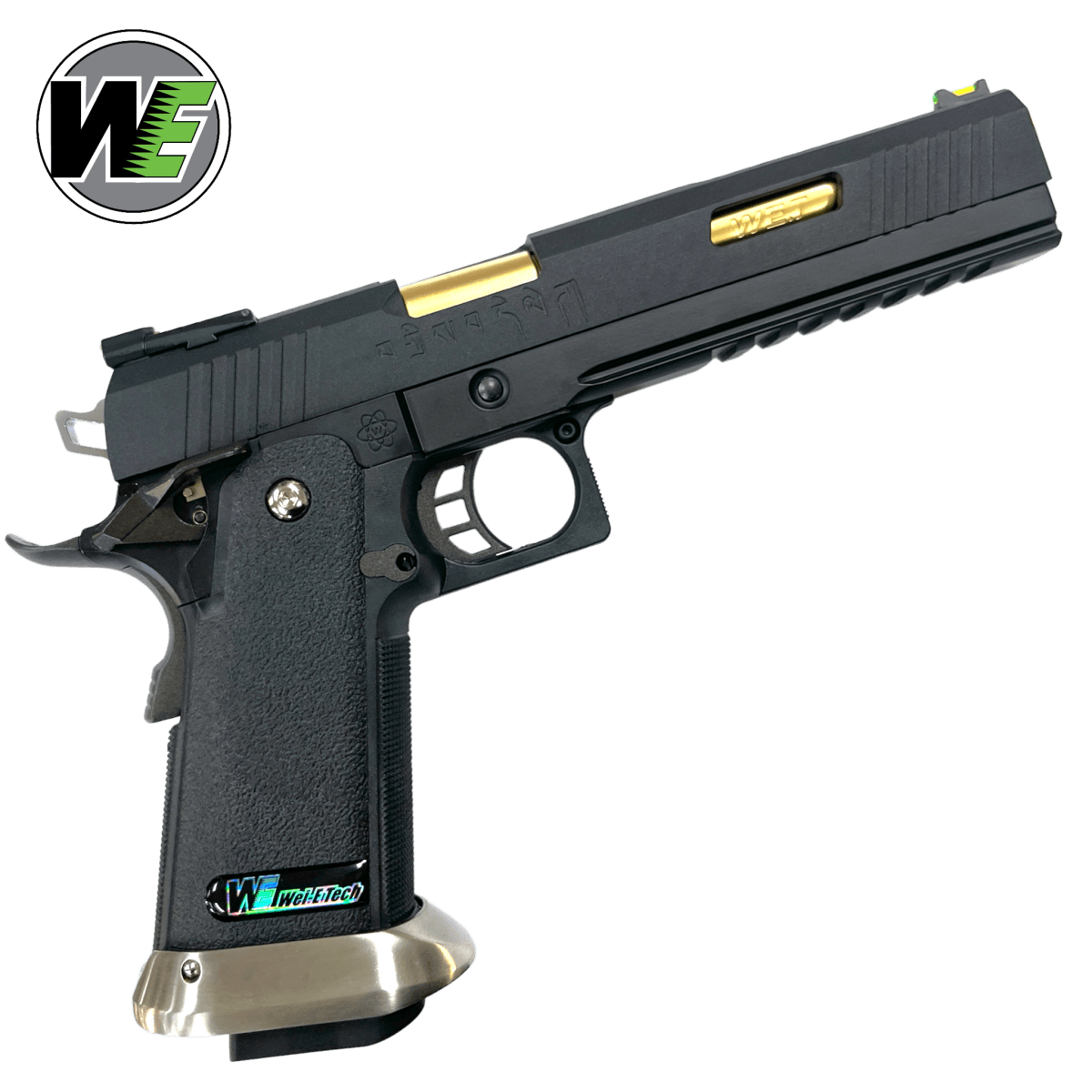 We Tech 6" Irex Hi-Capa Gas Blowback Gel Blaster Pistole - BLK/GD mit Markierungen