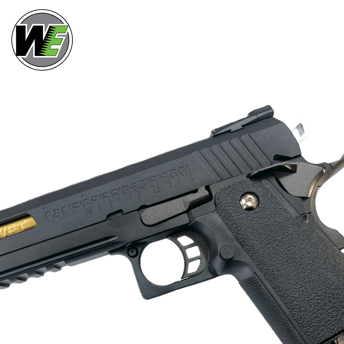 We Tech 6" Irex Hi-Capa Gas Blowback Gel Blaster Pistole - BLK/GD mit Markierungen