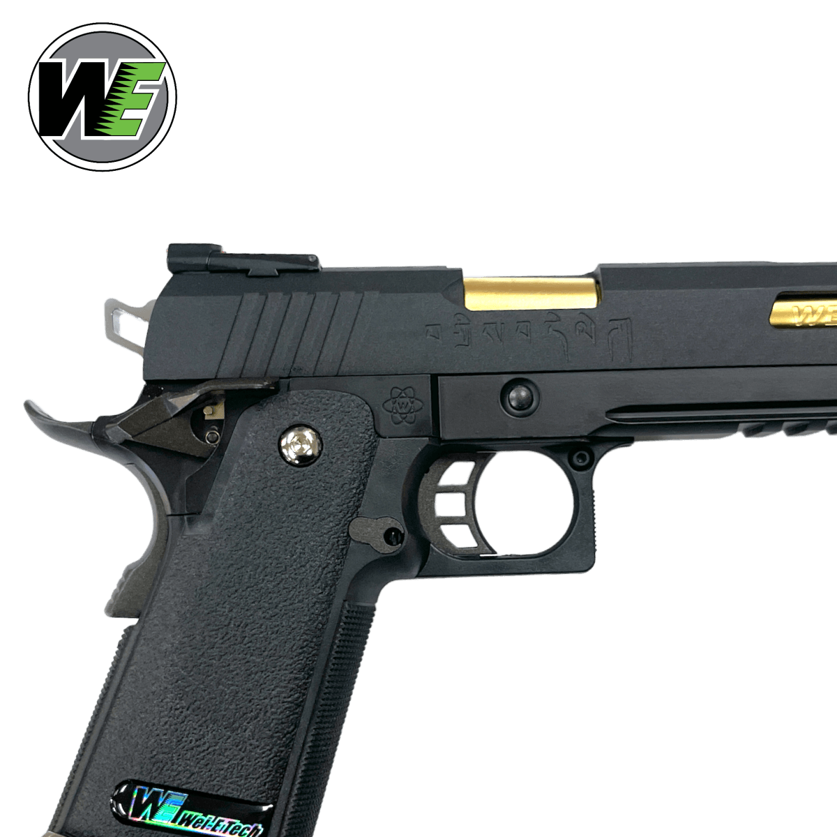 We Tech 6" Irex Hi-Capa Gas Blowback Gel Blaster Pistole - BLK/GD mit Markierungen