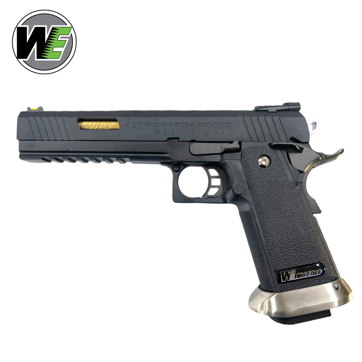 We Tech 6" Irex Hi-Capa Gas Blowback Gel Blaster Pistole - BLK/GD mit Markierungen