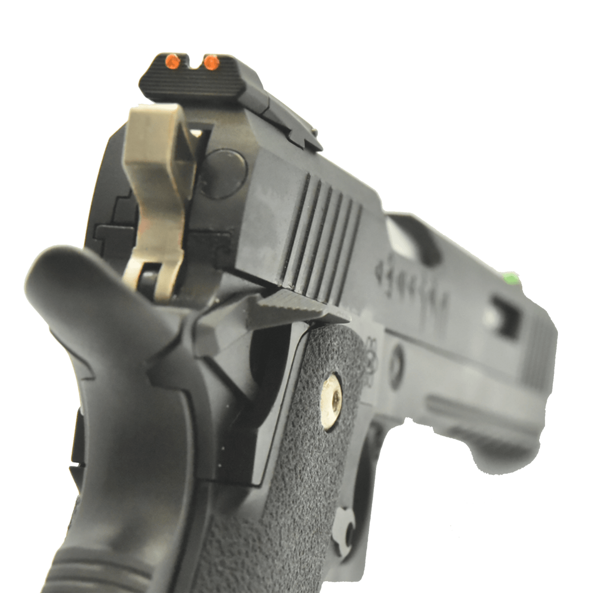 We Tech 6" Irex Hi-Capa Gas Blowback Gel Blaster Pistole - BLK/SV mit Markierungen