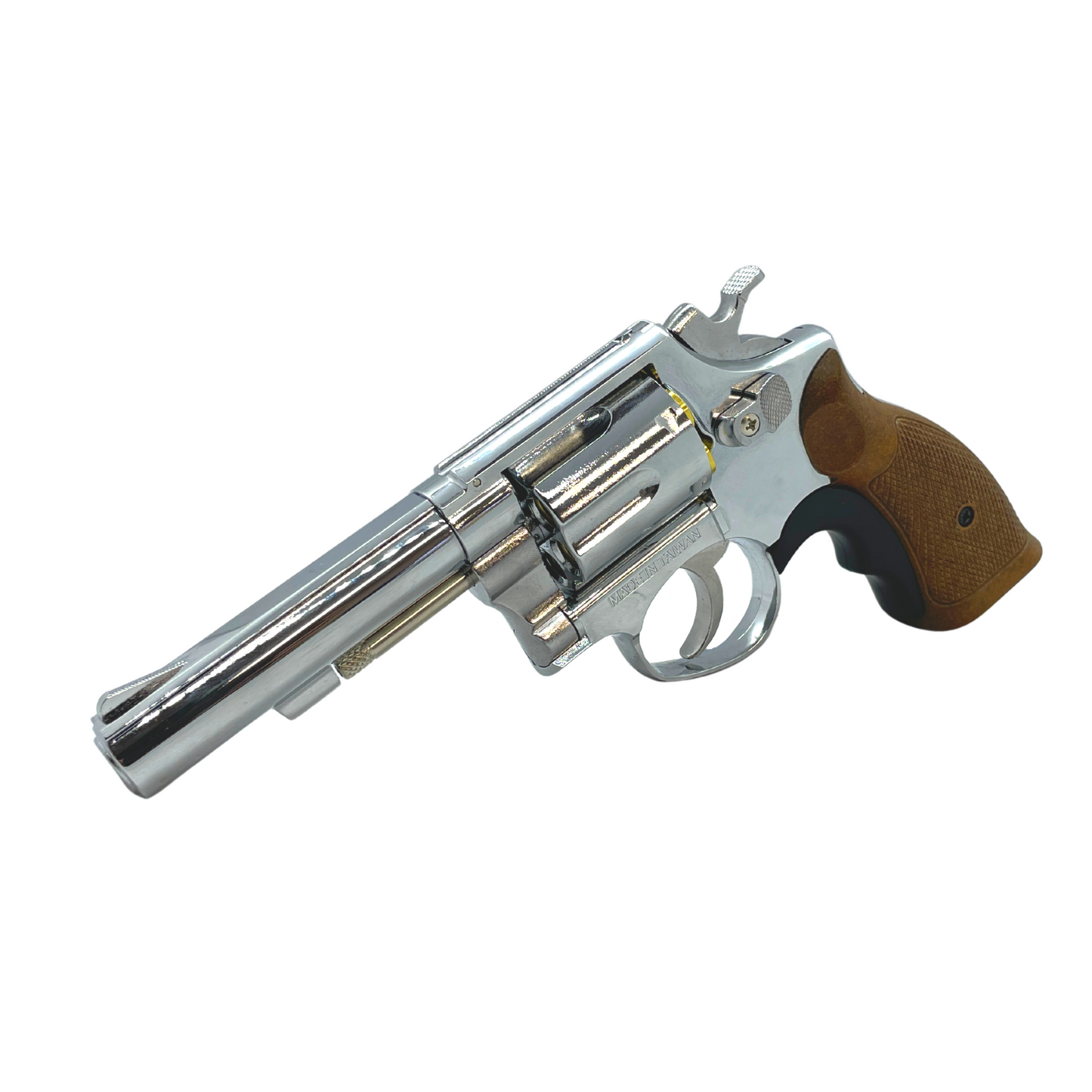 Double Bell Stubby M10 Chrome Green Gas Revolver – Gel Blaster