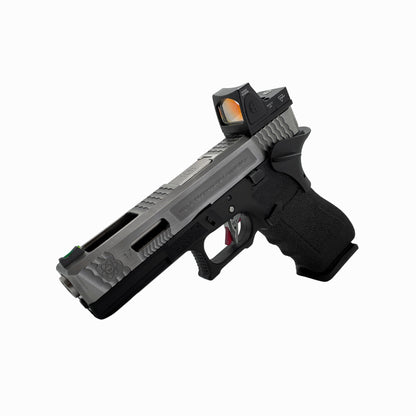 Maßgeschneiderte polierte WE Tech G17 G-FORCE Metall-Gas-Blowback-Pistole – Gel-Blaster