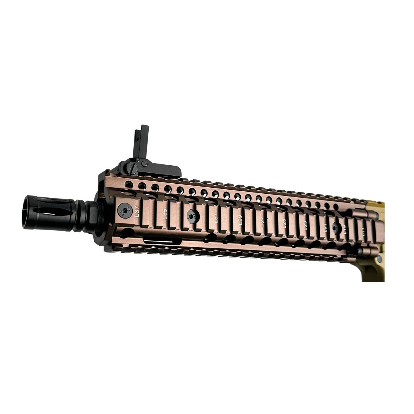 GBBR TAN Golden Eagle MK18 MOD1 Daniel Defense Marksman MC6593M-T Gas Blow Back Rifle – Gel Blaster