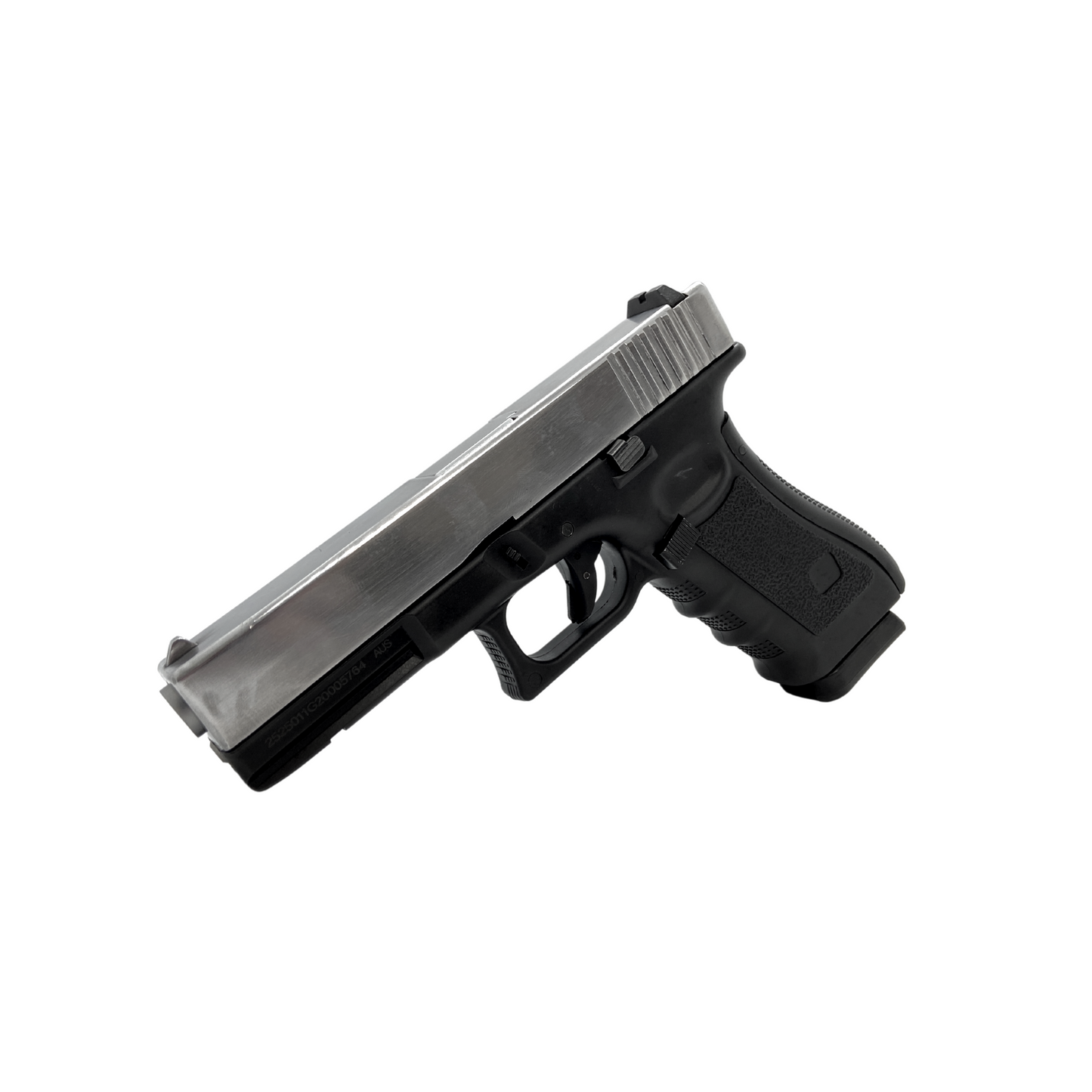 Maßgeschneiderte polierte Glock 17 Metall-Gas-Blowback-Pistole – Gel Blaster CO2 (SCHWARZ)