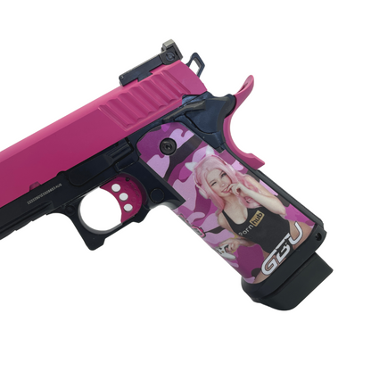 Kundenspezifische „Hot Pink“ Cerakoted G/E 5.1 Hi-Capa Gaspistole – Gel Blaster