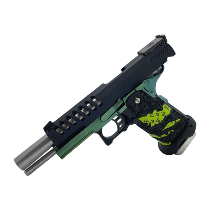 „Leveled“ GBG Custom Green Gas Pistole – Gel Blaster