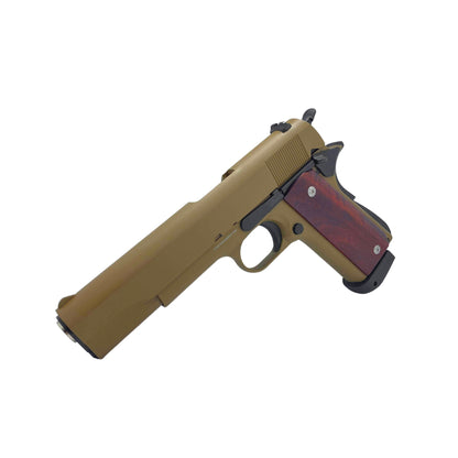 Custom Wooden Grip G/E 3306 Classic Tan 1911 Gaspistole – Gel Blaster (Grünes Gas)