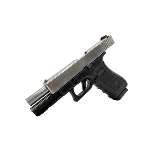 Maßgeschneiderte polierte Glock 17 Metall-Gas-Blowback-Pistole – Gel Blaster CO2 (SCHWARZ)