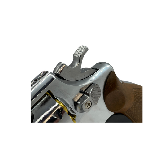 Double Bell Stubby M10 Chrome Green Gas Revolver – Gel Blaster