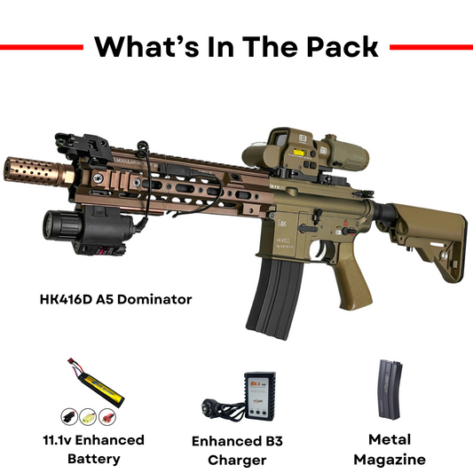 „HK416D A5 Dominator“ Comp GBG Custom – Gel Blaster (Metall)