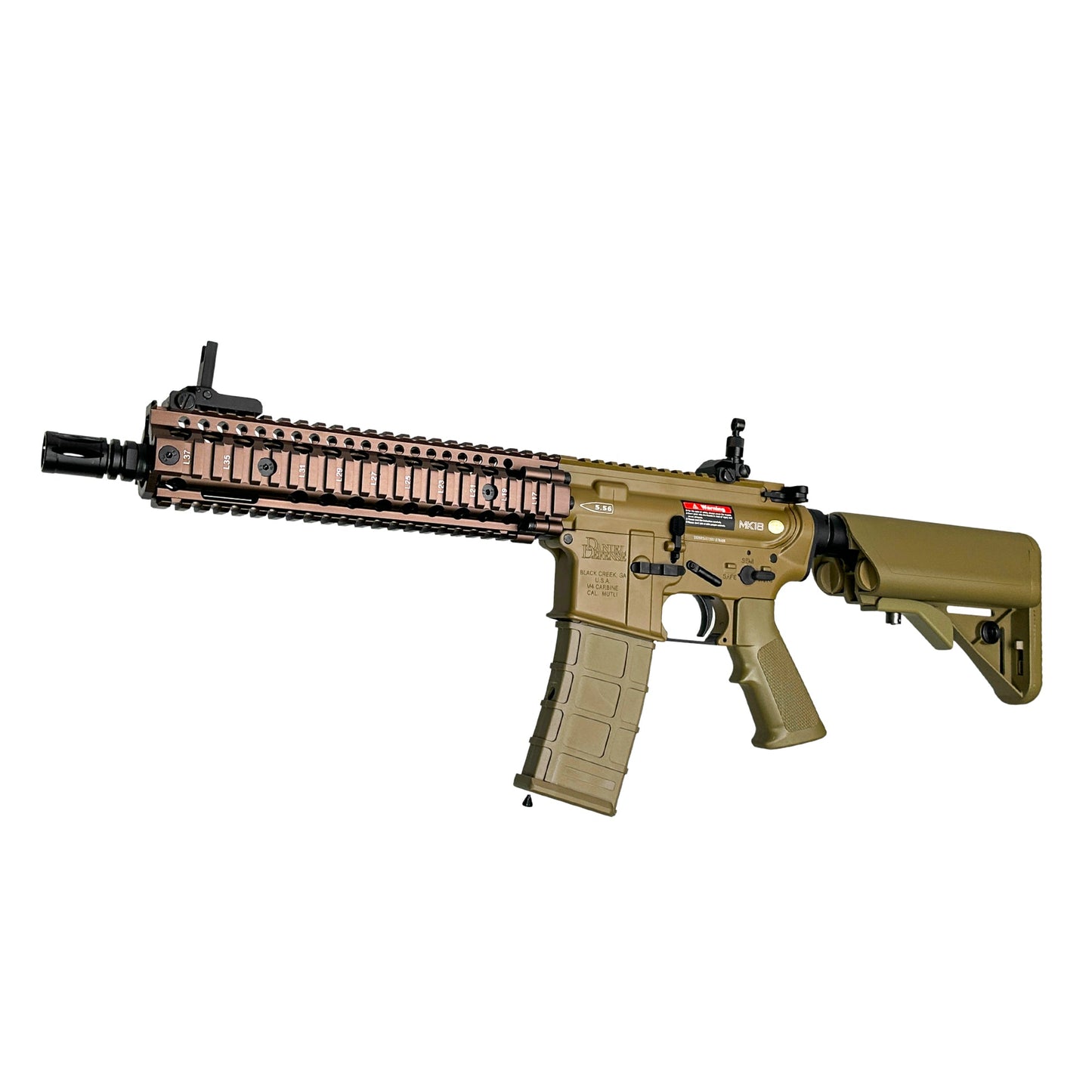 GBBR TAN Golden Eagle MK18 MOD1 Daniel Defense Marksman MC6593M-T Gas Blow Back Rifle – Gel Blaster