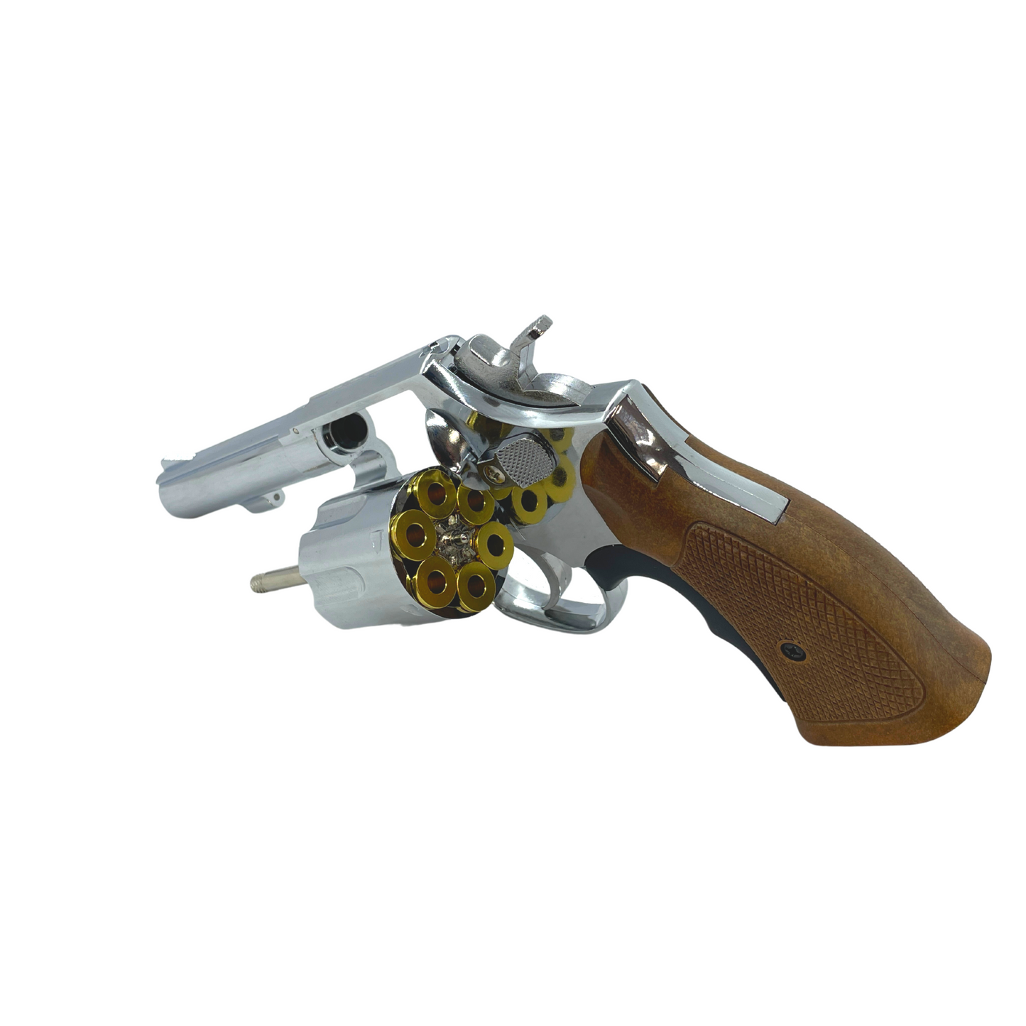 Double Bell Stubby M10 Chrome Green Gas Revolver – Gel Blaster