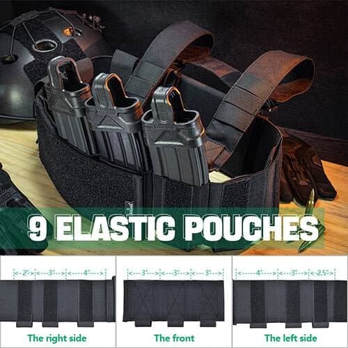 Amomax Low Profile Speed Chest Rig mit 9 Taschen