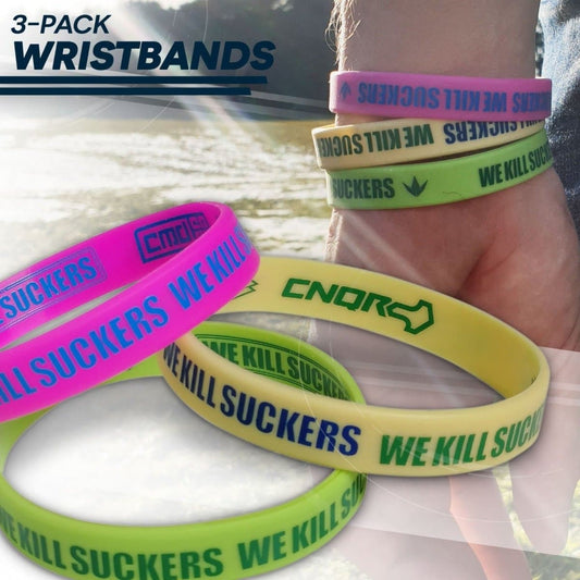 Bunkerkings Armbänder (3er-Pack) – Pink/Regenbogen/Limette