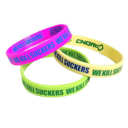 Bunkerkings Armbänder (3er-Pack) – Pink/Regenbogen/Limette