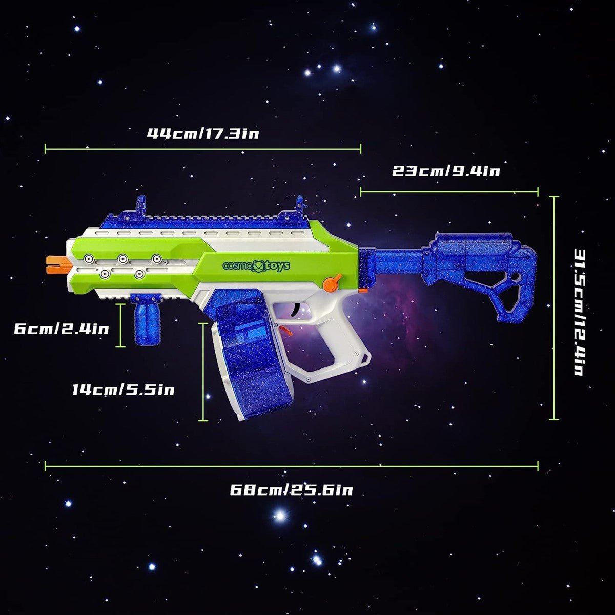 CosmoX Sirius Sci-Fi Gel Blaster – Azurit und Limette
