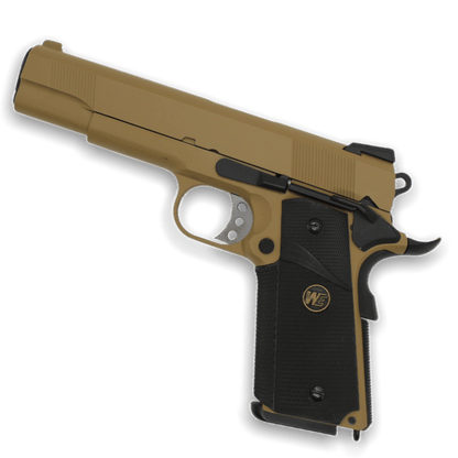 WE Tech „CQB Master“ 1911 MEU Gelsoft Gas Blowback Pistole – Tan-Version