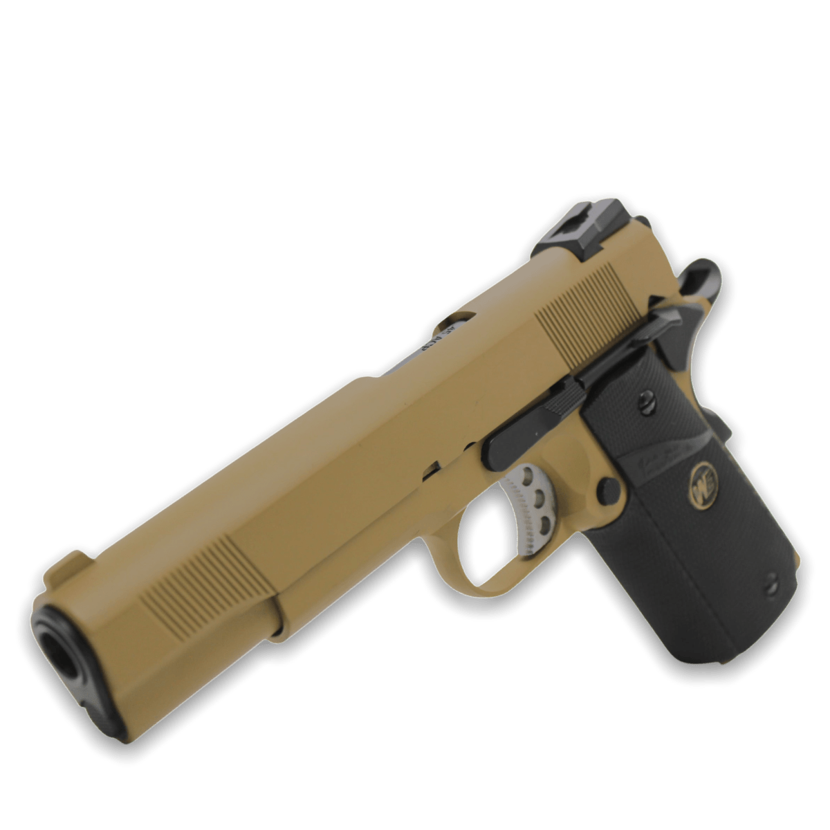 WE Tech „CQB Master“ 1911 MEU Gelsoft Gas Blowback Pistole – Tan-Version