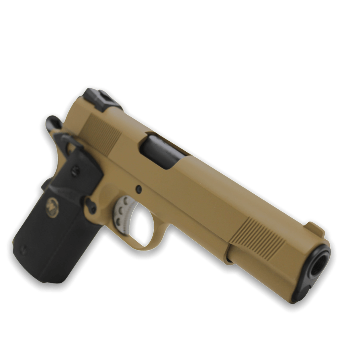 WE Tech „CQB Master“ 1911 MEU Gelsoft Gas Blowback Pistole – Tan-Version