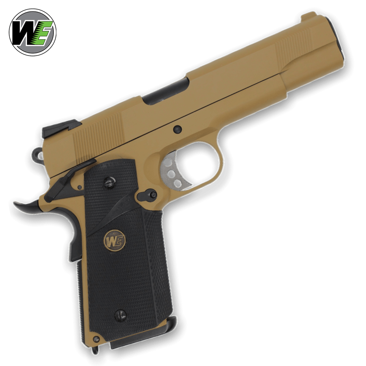 WE Tech „CQB Master“ 1911 MEU Gelsoft Gas Blowback Pistole – Tan-Version