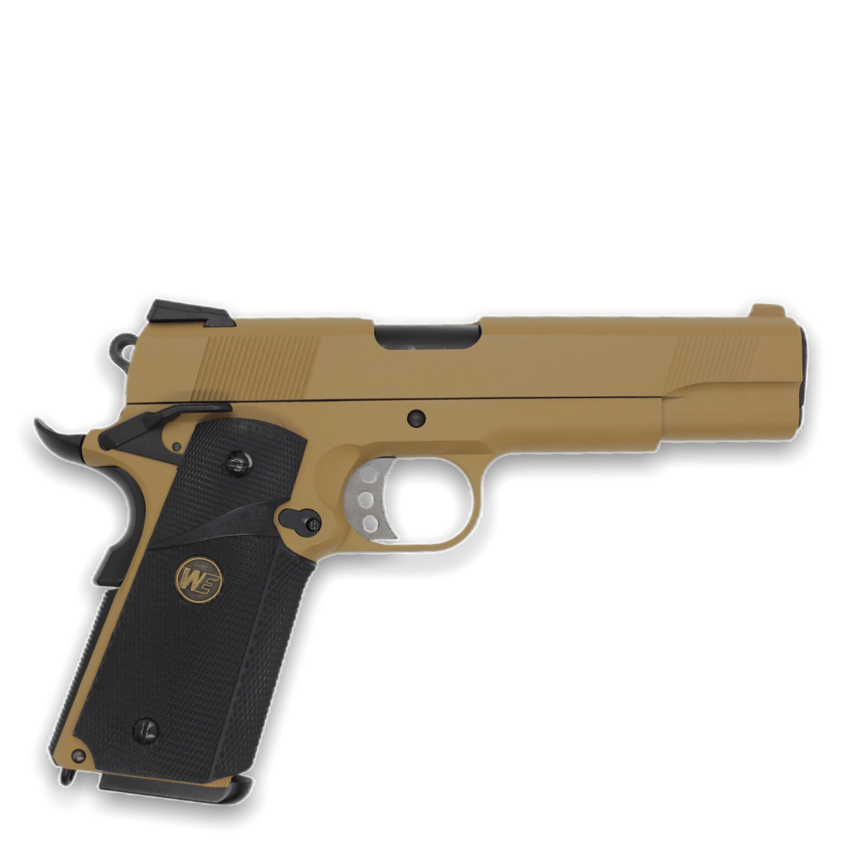 WE Tech „CQB Master“ 1911 MEU Gelsoft Gas Blowback Pistole – Tan-Version