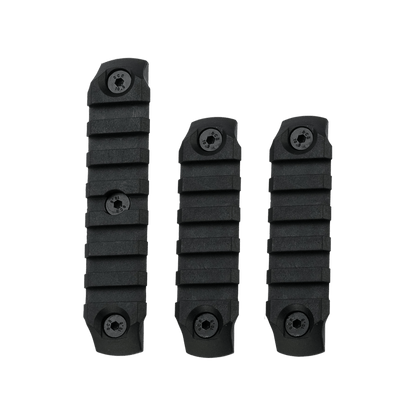 DYTAC Keymod Polymerschiene – Schwarz (2 x 5 Steckplätze – 1 x 7 Steckplätze)