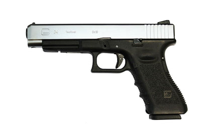 We Tech Glock 34 Gen 3 GBB Pistole – Silber