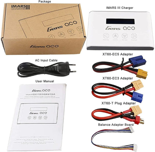 Gens ace 5A Balance-Ladegerät für NIMH/Lipo-Akku, Ladegerät mit XT60-Anschluss für RC-Akku (100 W)