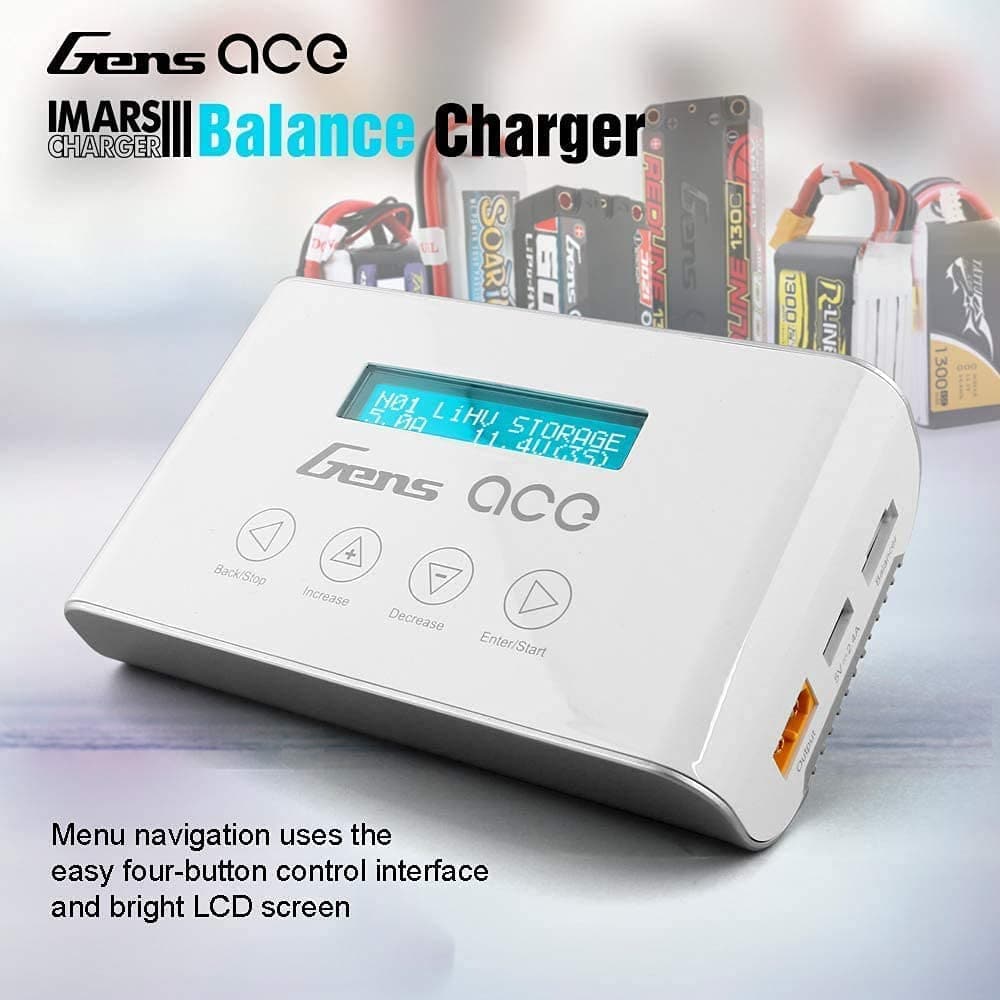 Gens ace 5A Balance-Ladegerät für NIMH/Lipo-Akku, Ladegerät mit XT60-Anschluss für RC-Akku (100 W)