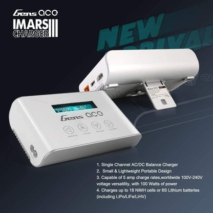 Gens ace 5A Balance-Ladegerät für NIMH/Lipo-Akku, Ladegerät mit XT60-Anschluss für RC-Akku (100 W)