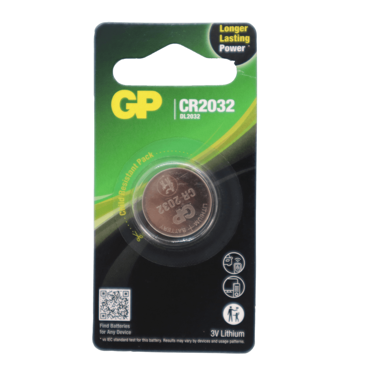 GP Lithiumzelle 3 V CR2032 (DL2032) Batterie