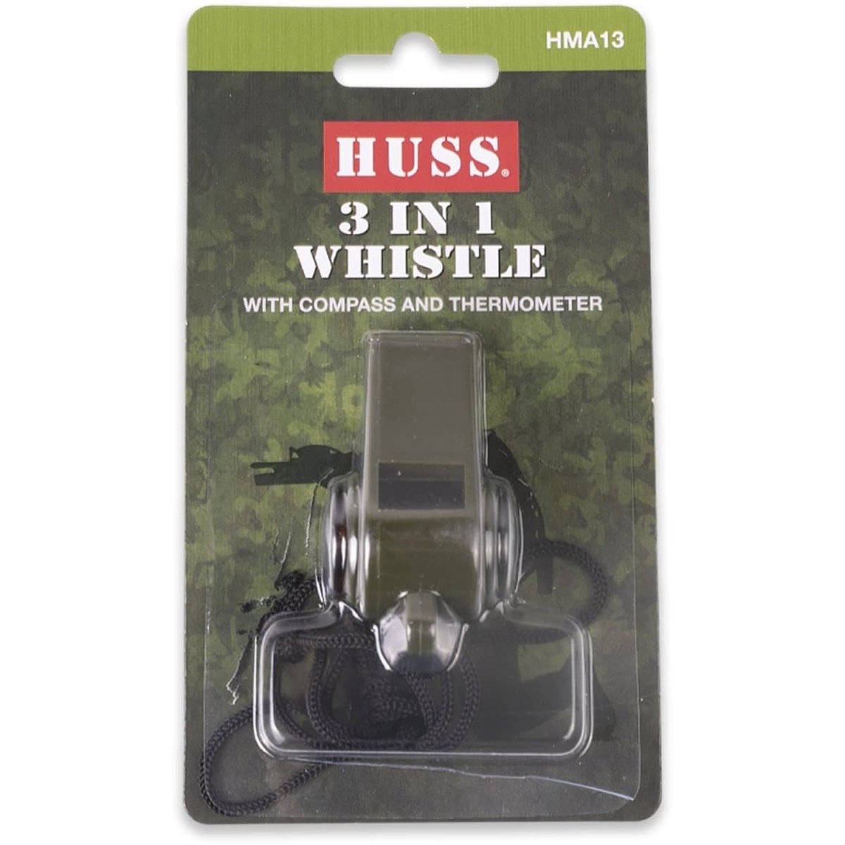 Huss 3-in-1-Pfeife mit Kompass und Thermometer